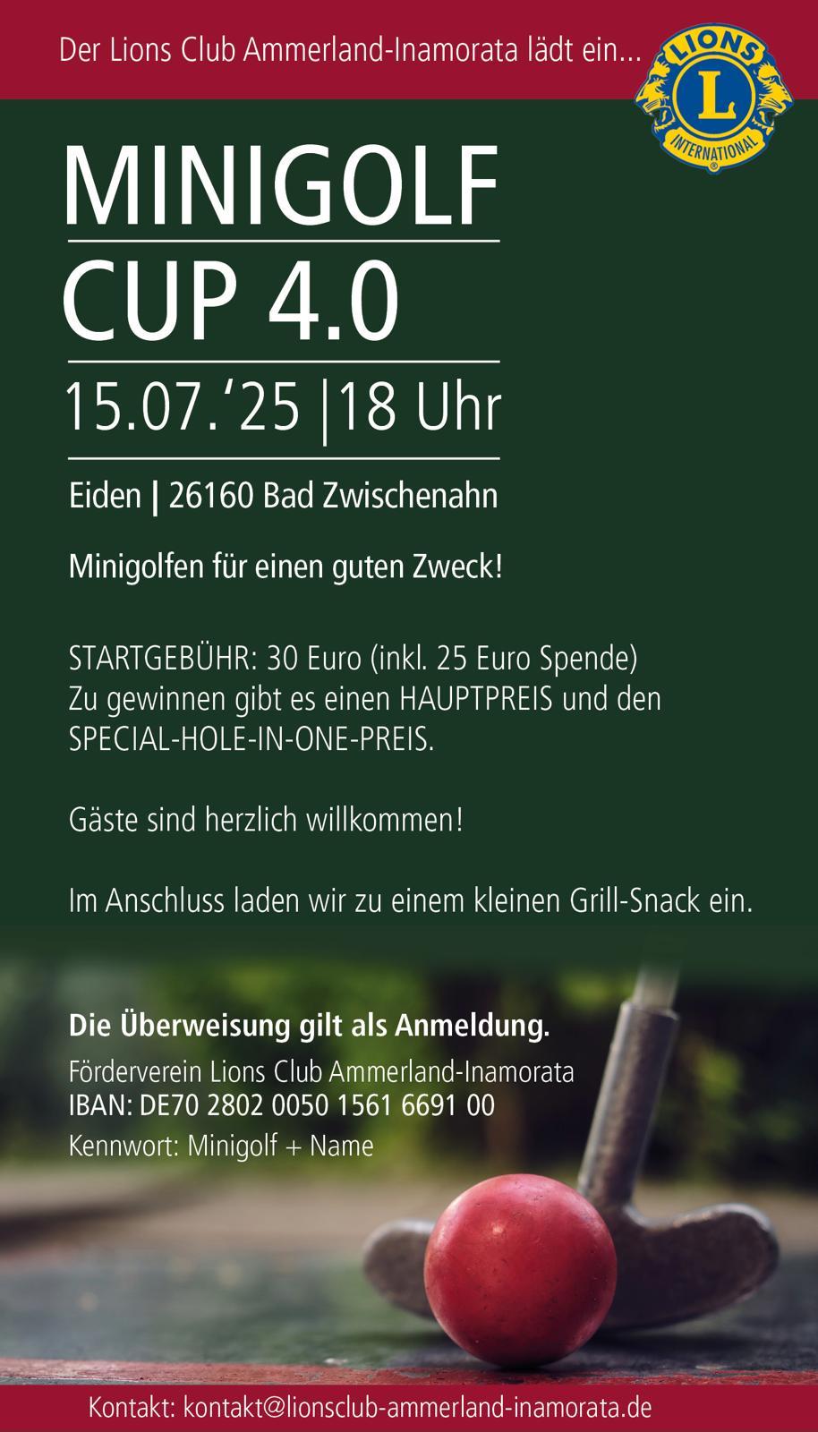 Minigolf Cup 4.0, veranstaltet von LC Ammerland-Inamorata